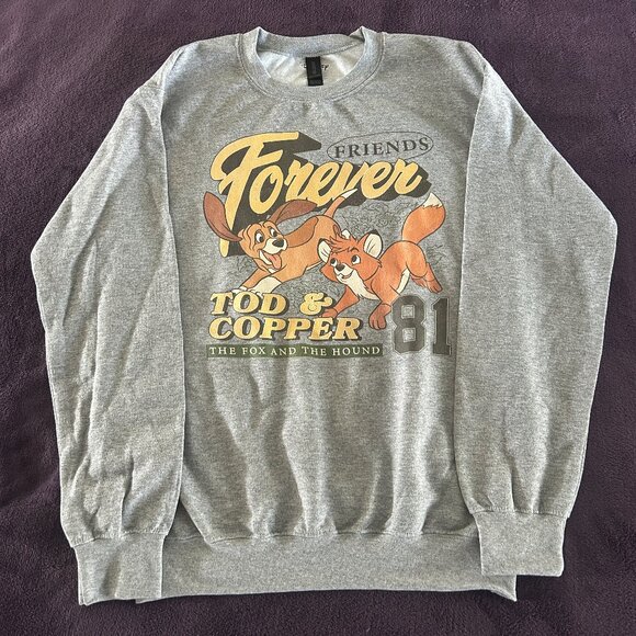 Tod and Copper Pullover Sweatshirt - Adults – The Fox and the Hound - Picture 1 of 2